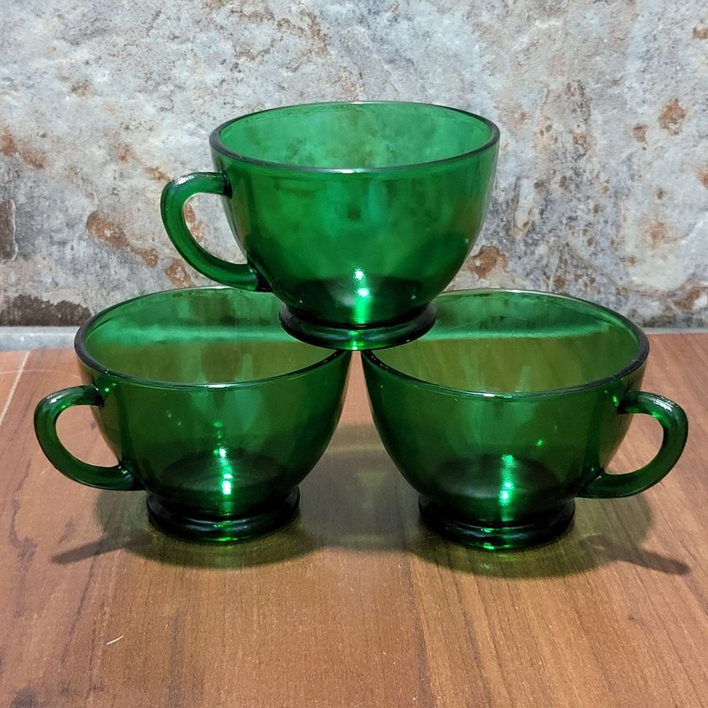Forest Green Punch Cups Set of 3